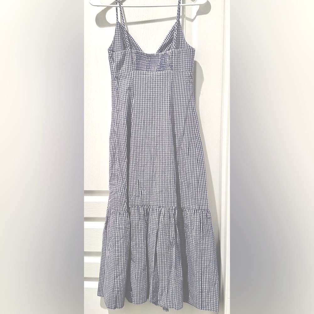NWT Rails Maeve Navy Lilac Gingham Dress w Front Cutout - Picture 6 of 9